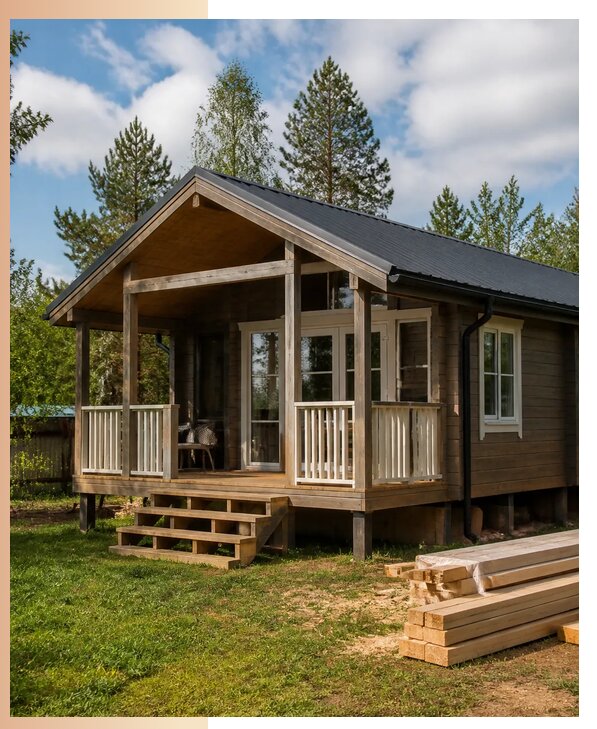 Изготовление и установка дачных домиков с верандой в Тайшете